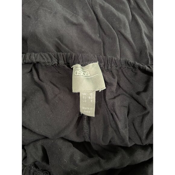 ASOS Black Sleeveless Mini Dress With Front Knot Detail Open Back Womens Size 8 - Picture 8 of 8